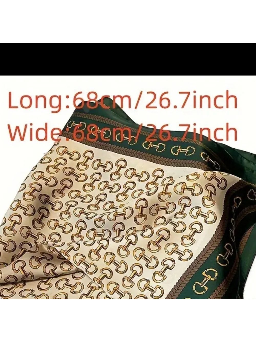 CHAIN PATTERN FASHION SCARF Green GOLD - Picture 4 of 4